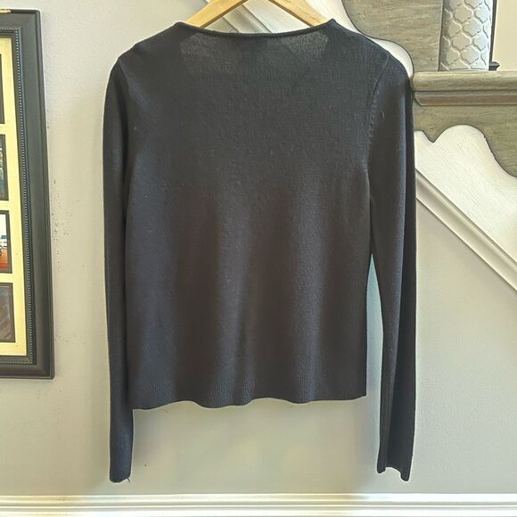 Philosophy Black Knit Bow Delicate Cardigan Sweater sz XL EUC - Picture 3 of 4